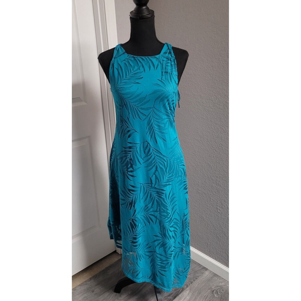 Jennifer Lopez Sleeveless Asymmetrical Hem Slip Turquoise Dress Women's XS